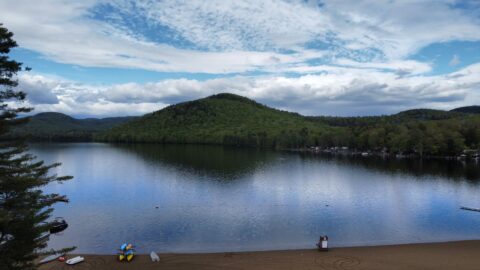 Pine Lake on May 25th 2025 from a Drone point of view over the beach