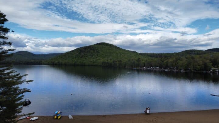 Pine Lake on May 25th 2025 from a Drone point of view over the beach